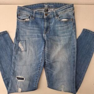 GAP Legging Distressed Jeans Womens Size 4/27R‎ Light Wash Denim Ripped
